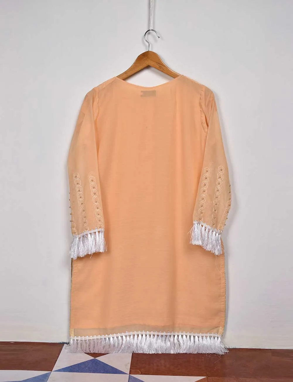 Exclusive Chiffon Embroidered Kurti - Violet Castle (TIE-06A)