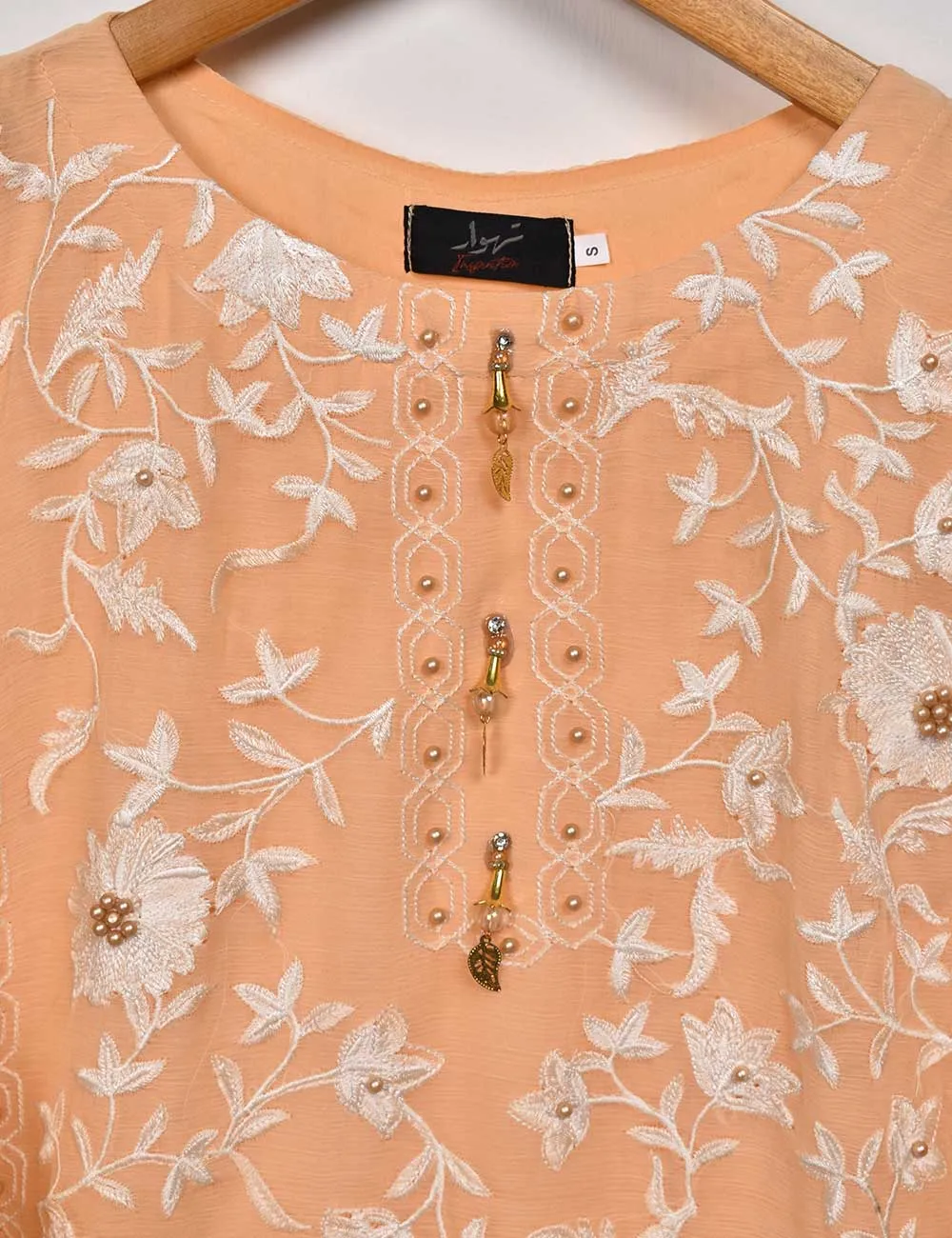 Exclusive Chiffon Embroidered Kurti - Violet Castle (TIE-06A)