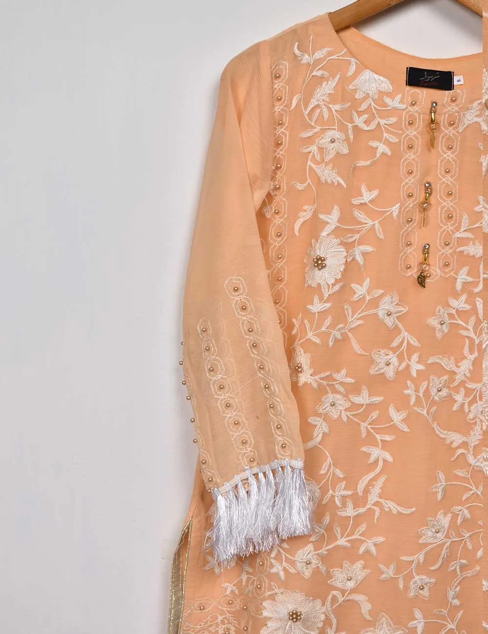 Exclusive Chiffon Embroidered Kurti - Violet Castle (TIE-06A)