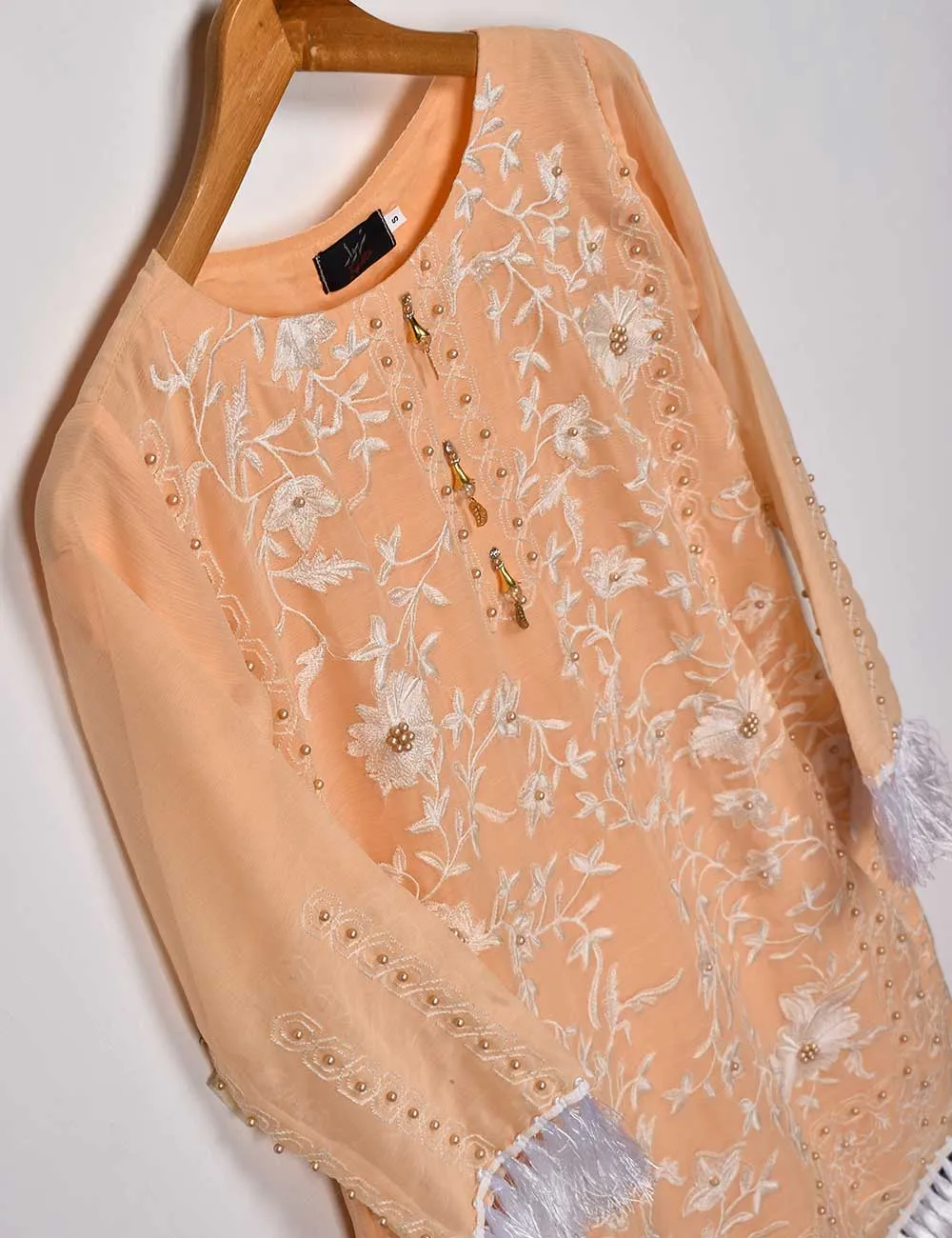 Exclusive Chiffon Embroidered Kurti - Violet Castle (TIE-06A)