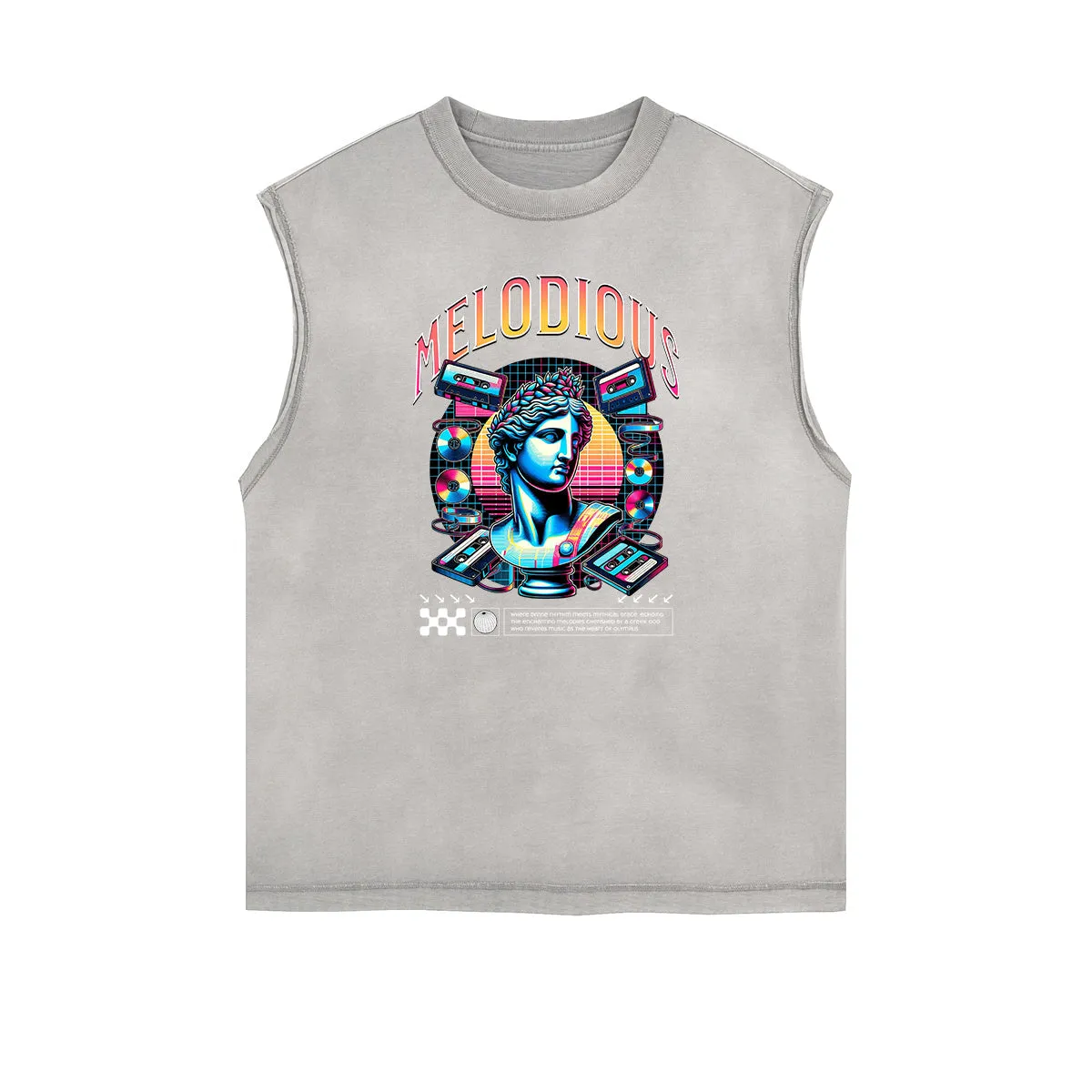 Faded Vanquisher Neon Y2K Graphic Muscle Tank