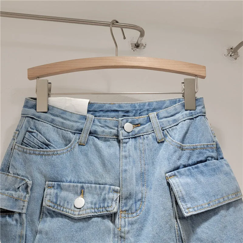 Fashion Irregular Workwear Denim Skirt Women