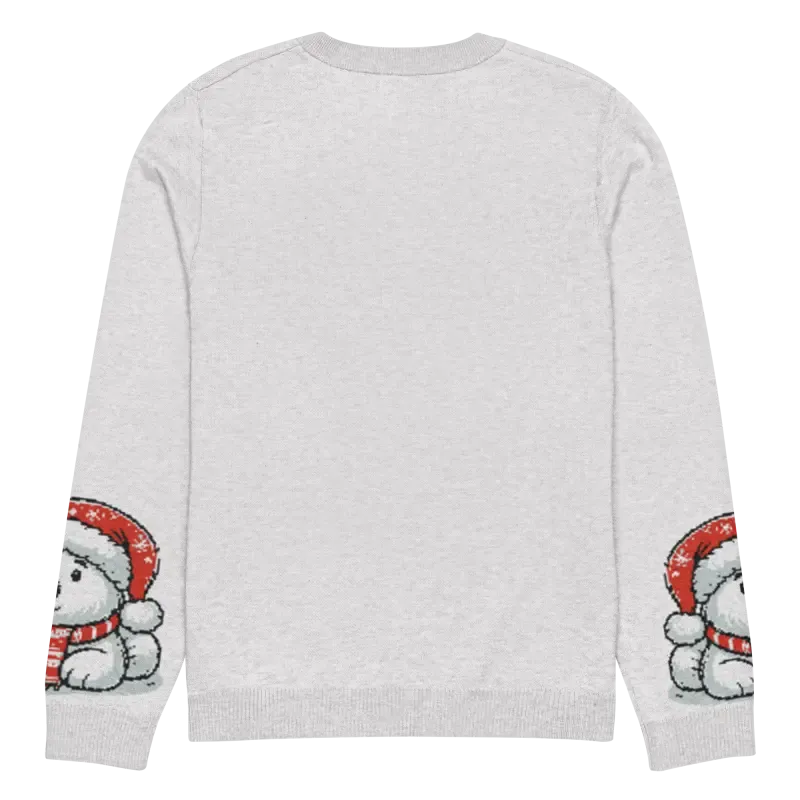 Festive Knitted Crew Neck Santa Hat Sweater