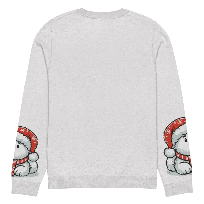 Festive Knitted Crew Neck Santa Hat Sweater