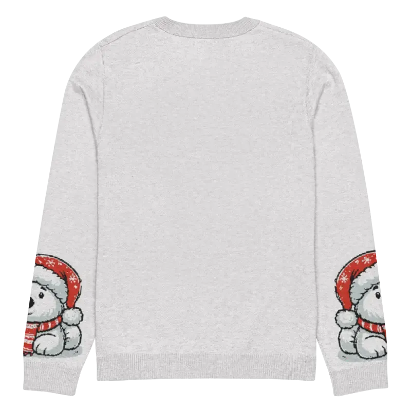 Festive Knitted Crew Neck Santa Hat Sweater