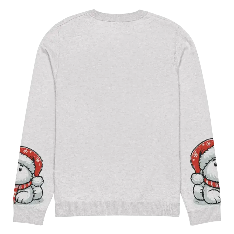Festive Knitted Crew Neck Santa Hat Sweater