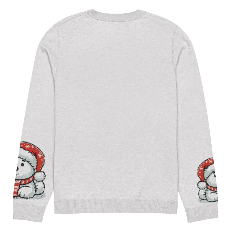 Festive Knitted Crew Neck Santa Hat Sweater