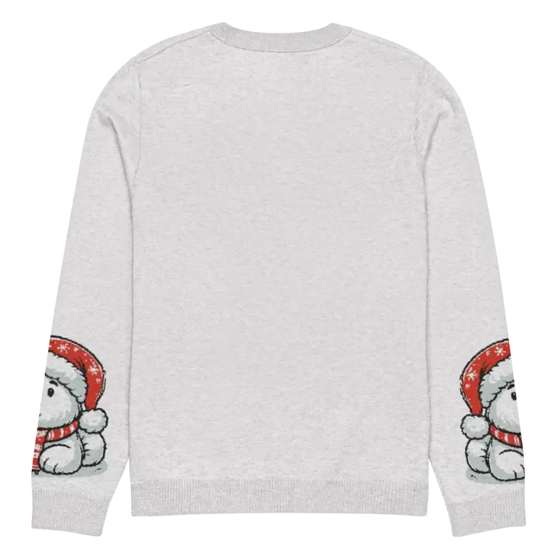 Festive Knitted Crew Neck Santa Hat Sweater