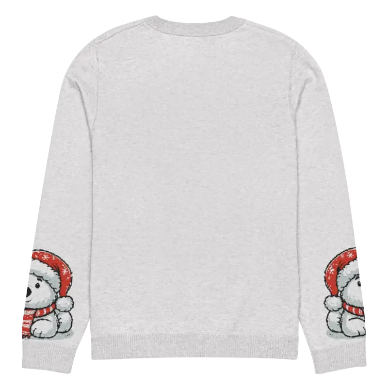 Festive Knitted Crew Neck Santa Hat Sweater