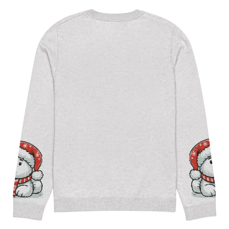 Festive Knitted Crew Neck Santa Hat Sweater