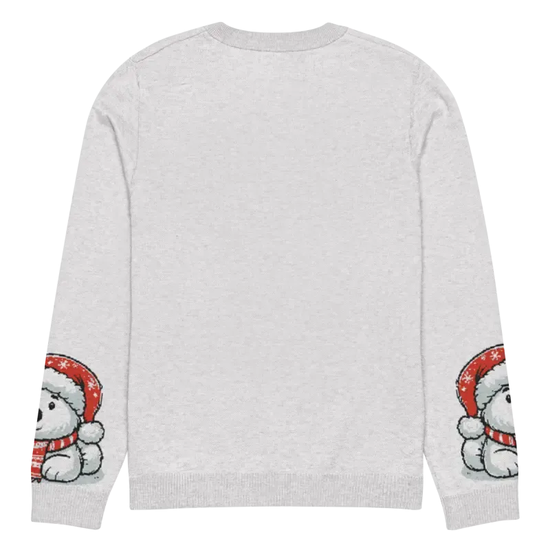 Festive Knitted Crew Neck Santa Hat Sweater