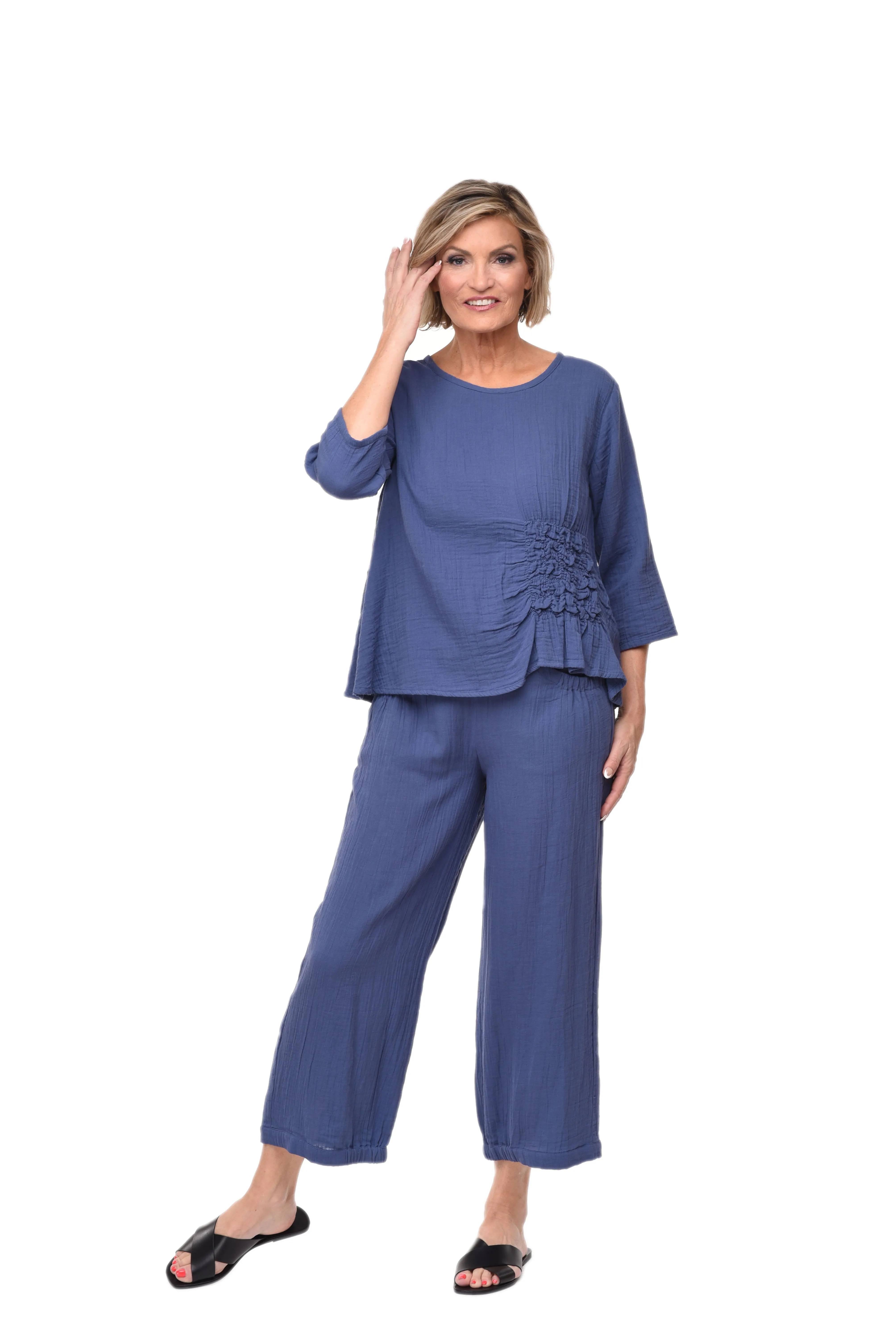 FINAL SALE VCG365 Olga Top in Steel Blue*