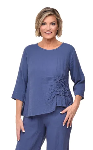 FINAL SALE VCG365 Olga Top in Steel Blue*