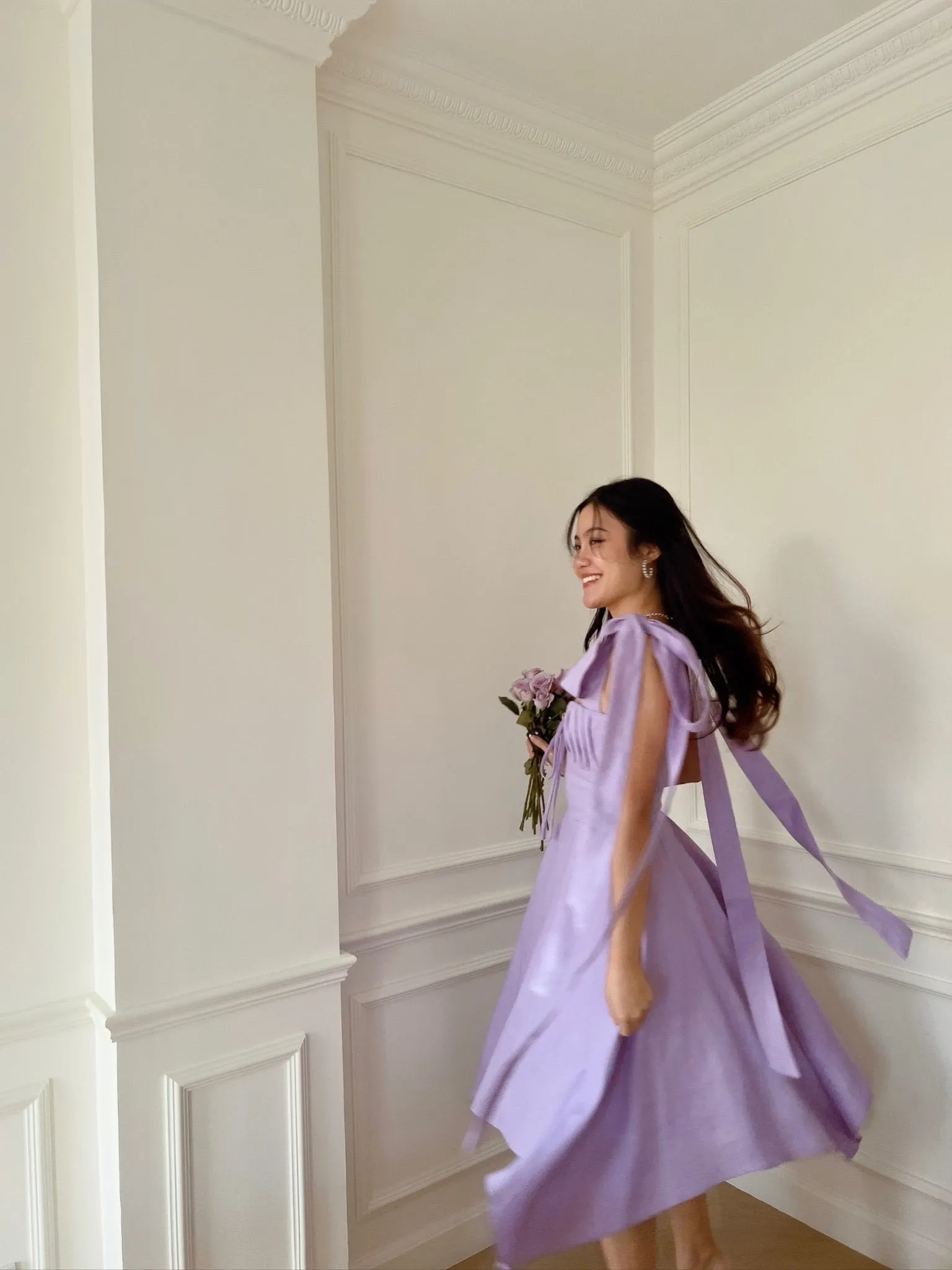 FIRST LOVE BOW MIDI DRESS