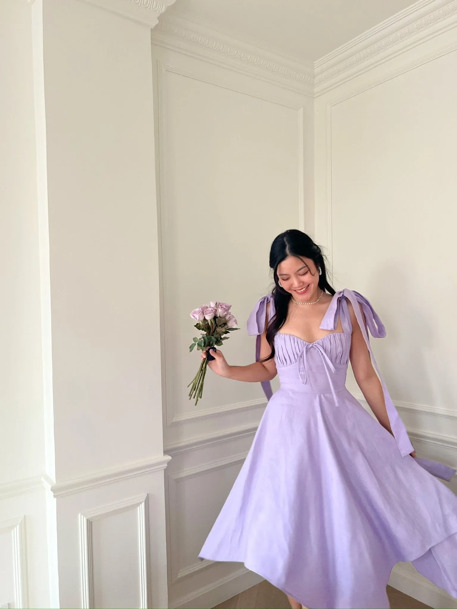 FIRST LOVE BOW MIDI DRESS