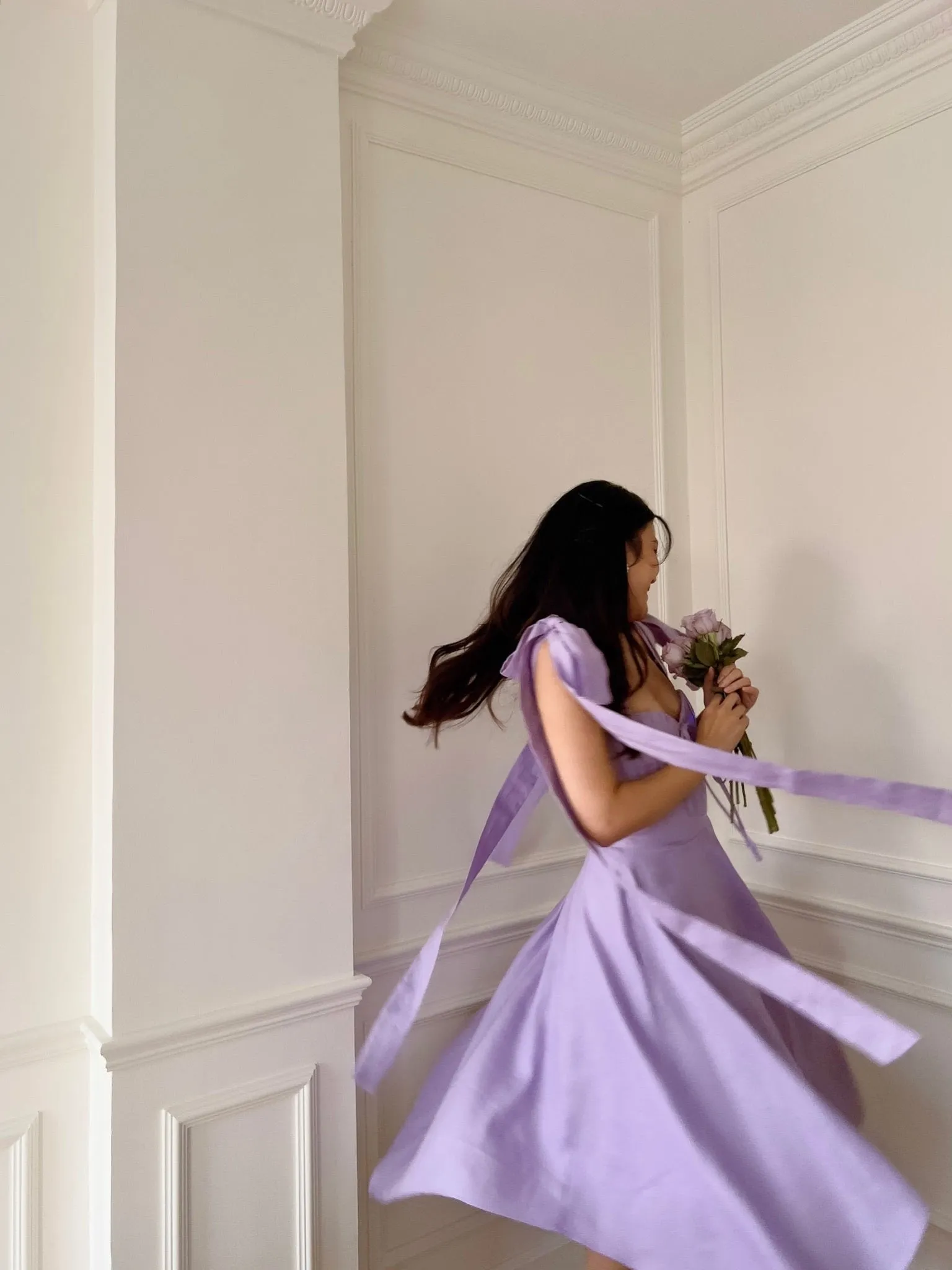 FIRST LOVE BOW MIDI DRESS