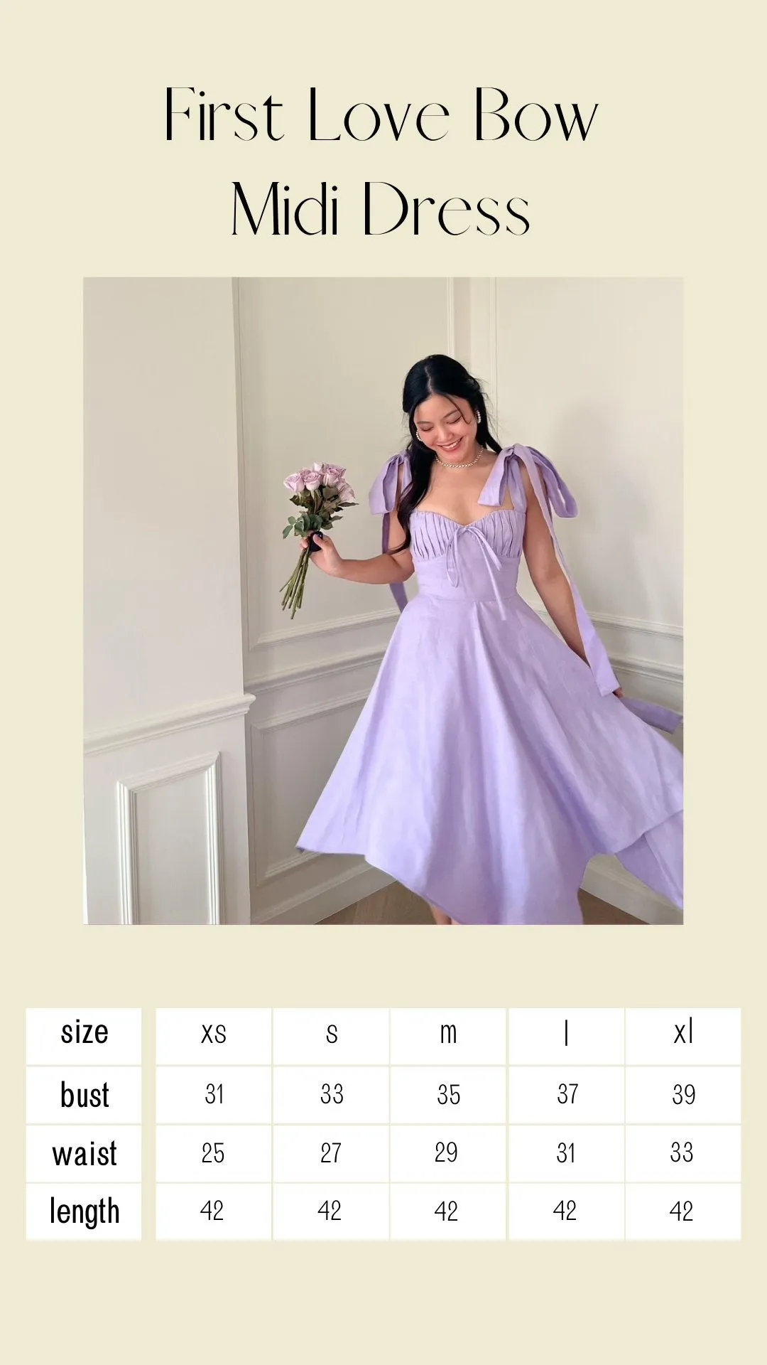 FIRST LOVE BOW MIDI DRESS