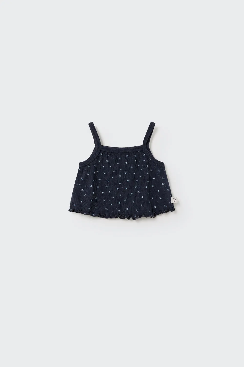 Floral navy gauze bloomer set by Cozmo