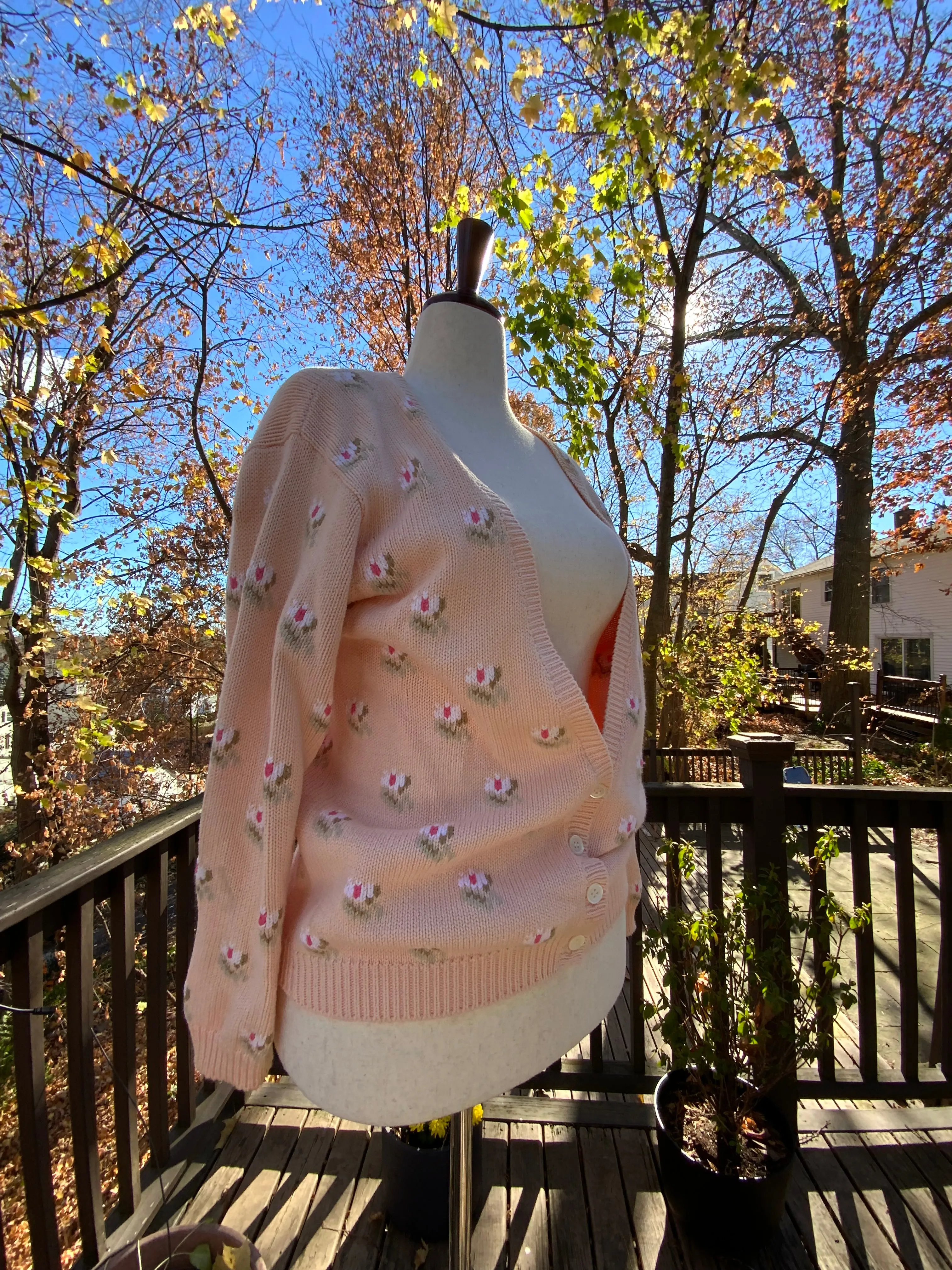 Floral Pink Cardigan - 90s -90A