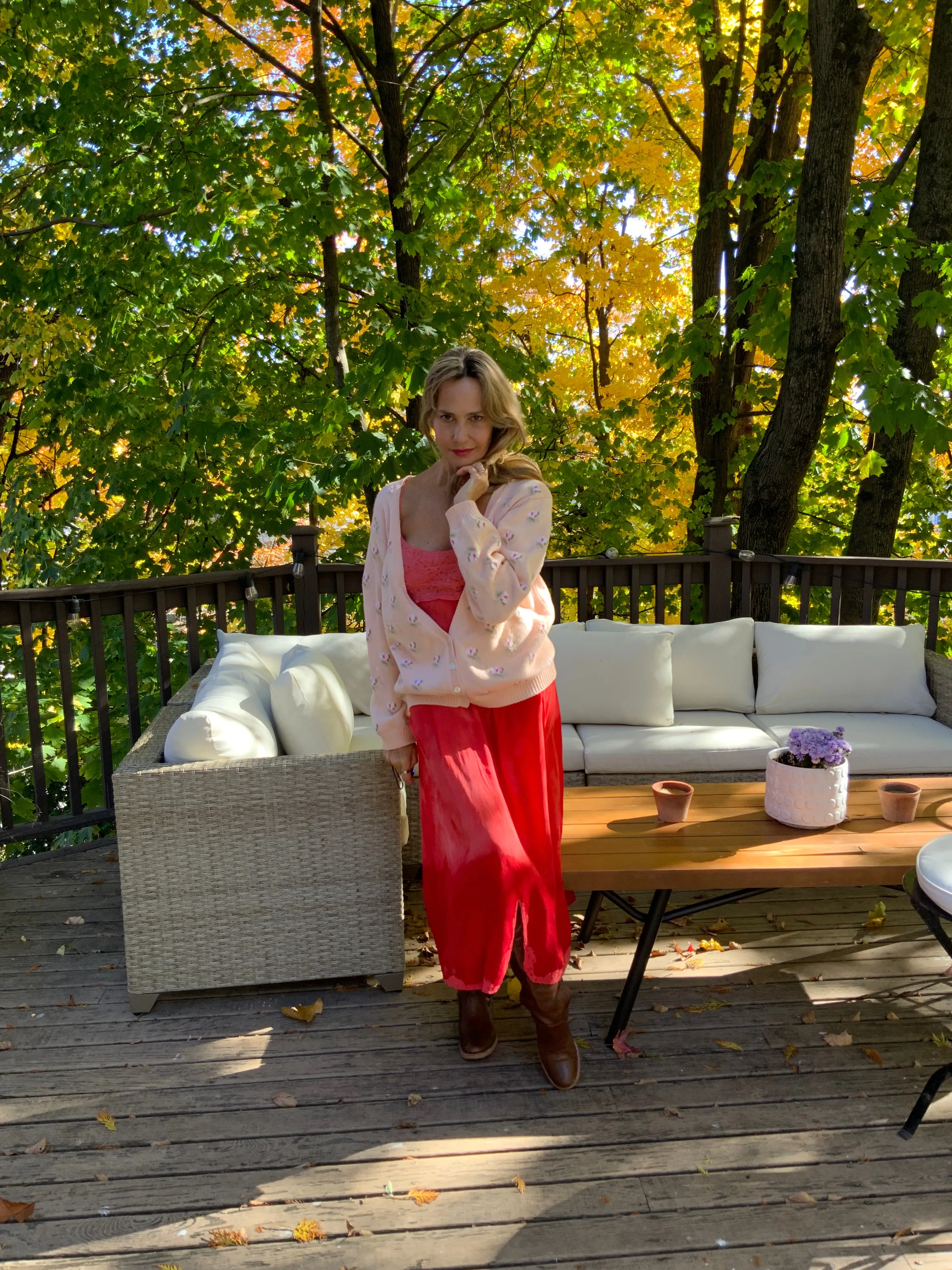 Floral Pink Cardigan - 90s -90A