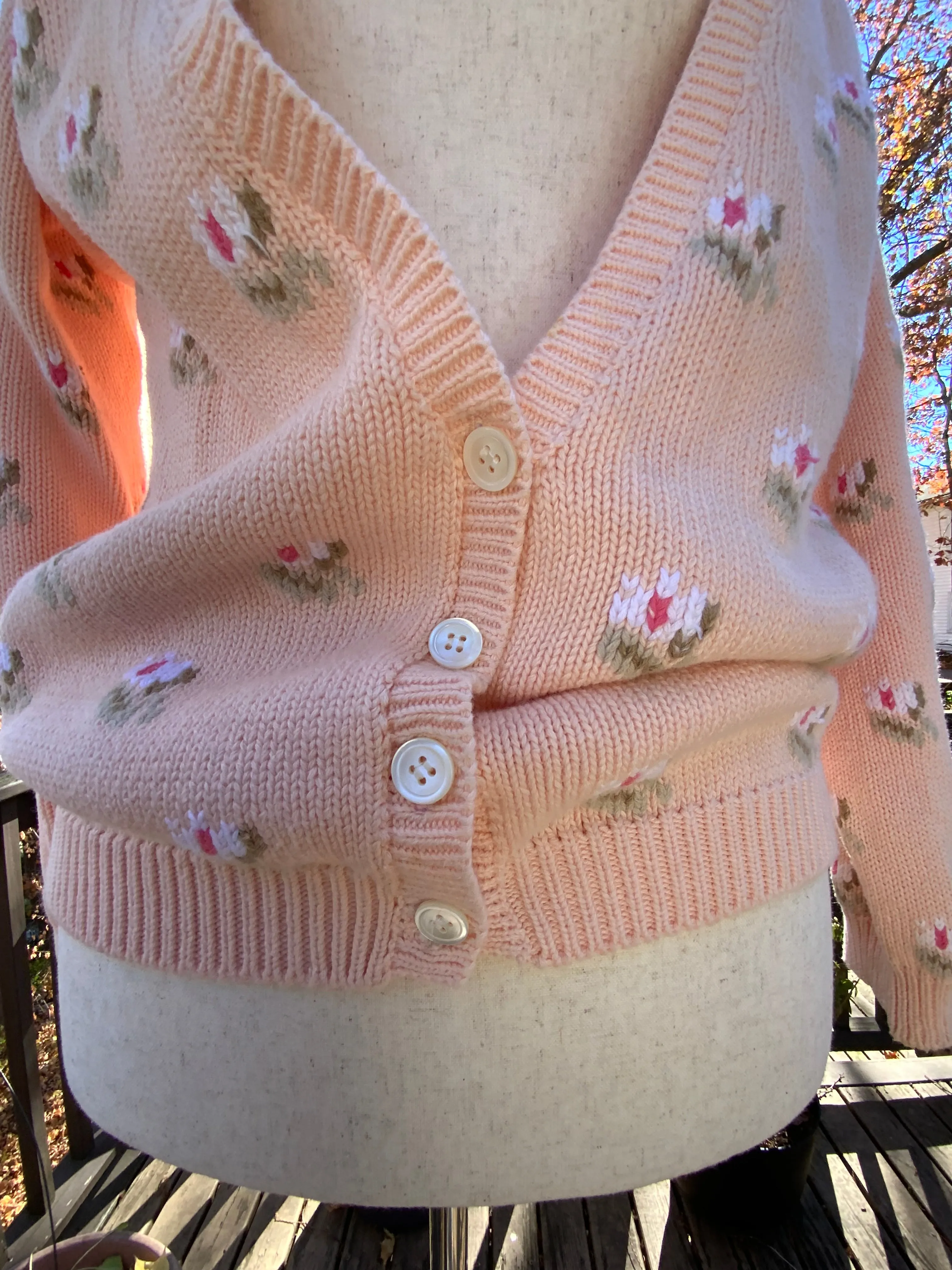 Floral Pink Cardigan - 90s -90A