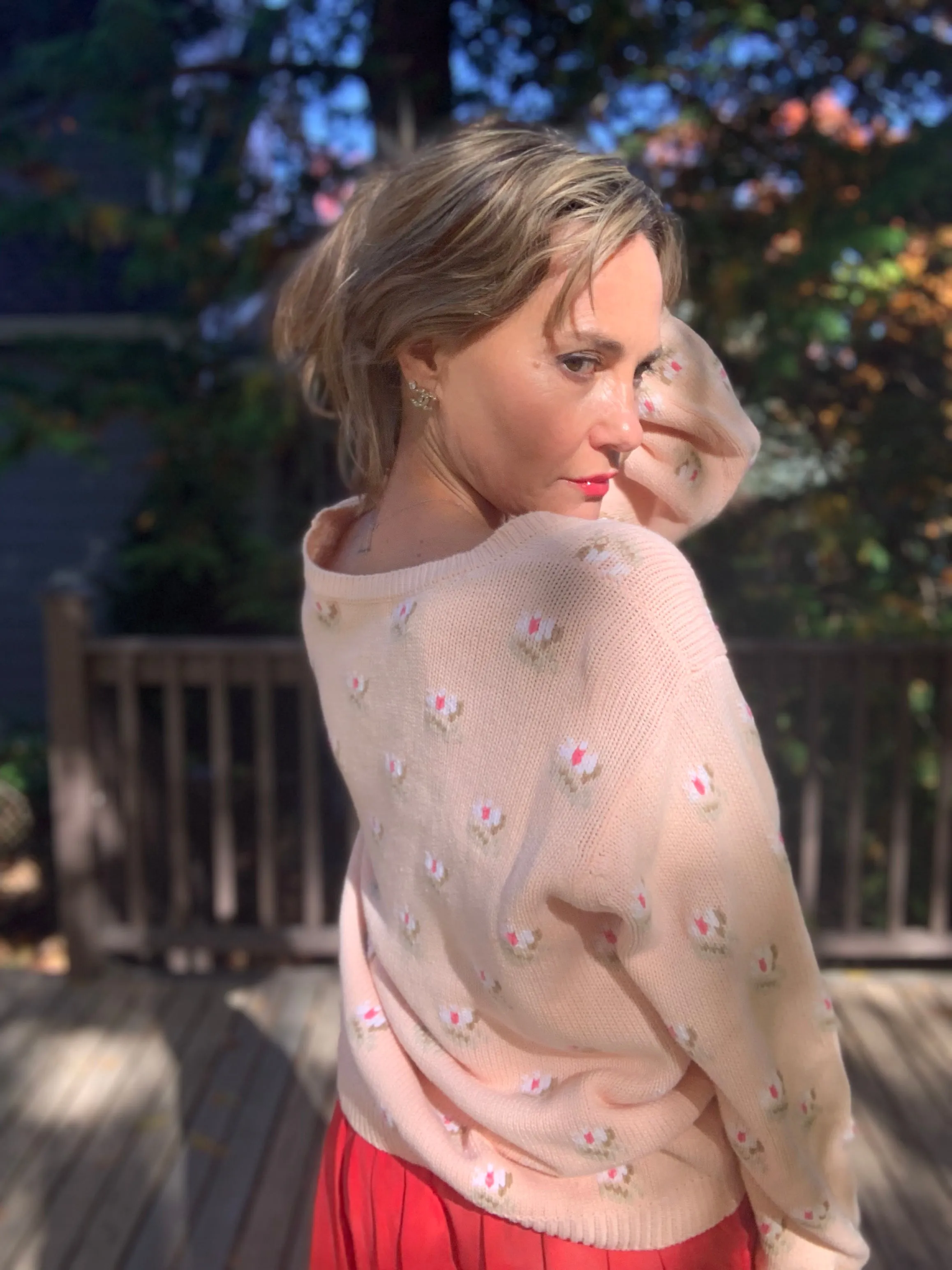 Floral Pink Cardigan - 90s -90A