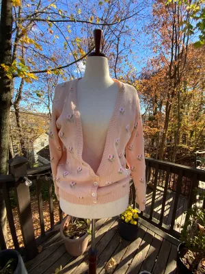 Floral Pink Cardigan - 90s -90A