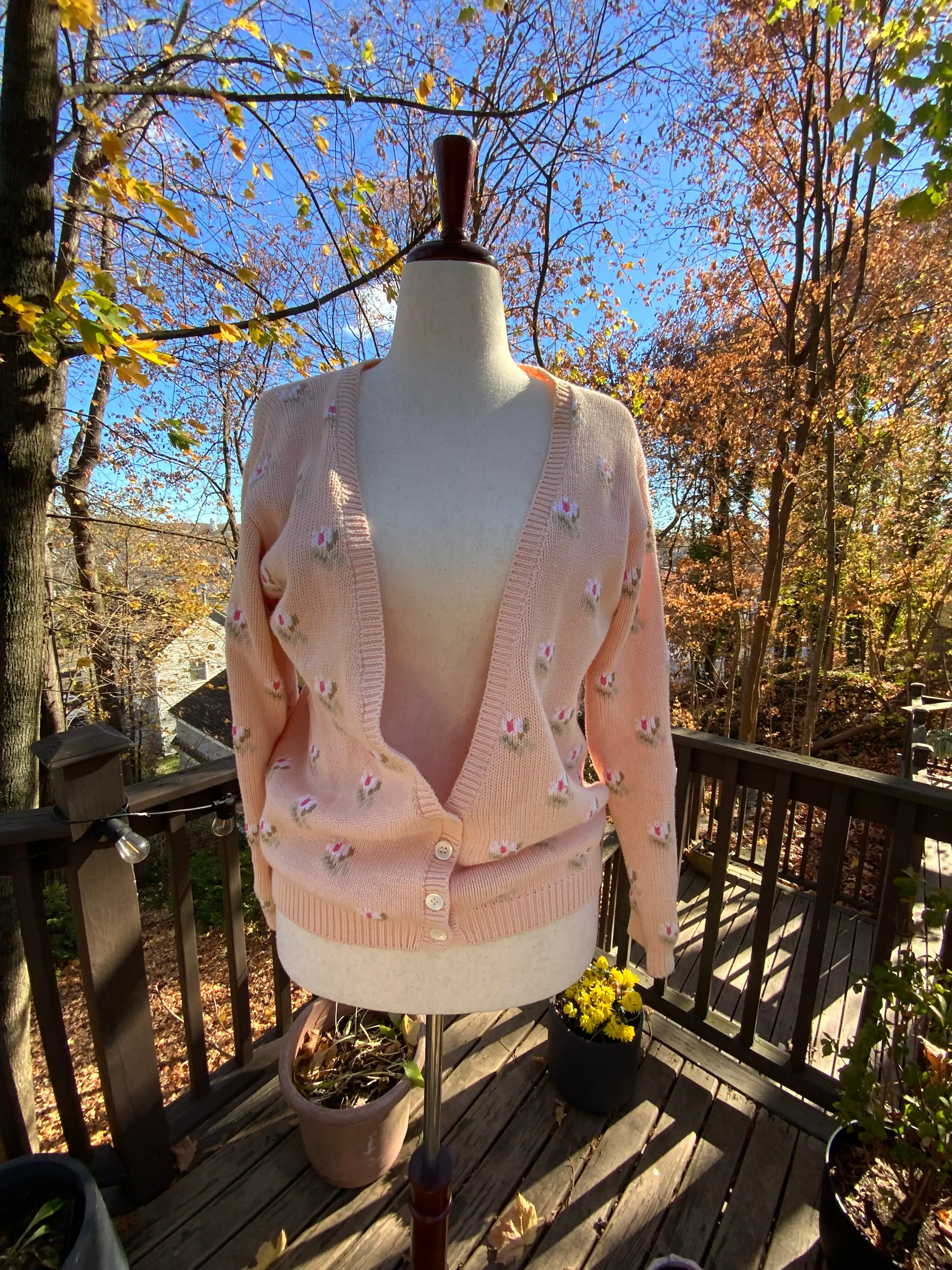 Floral Pink Cardigan - 90s -90A