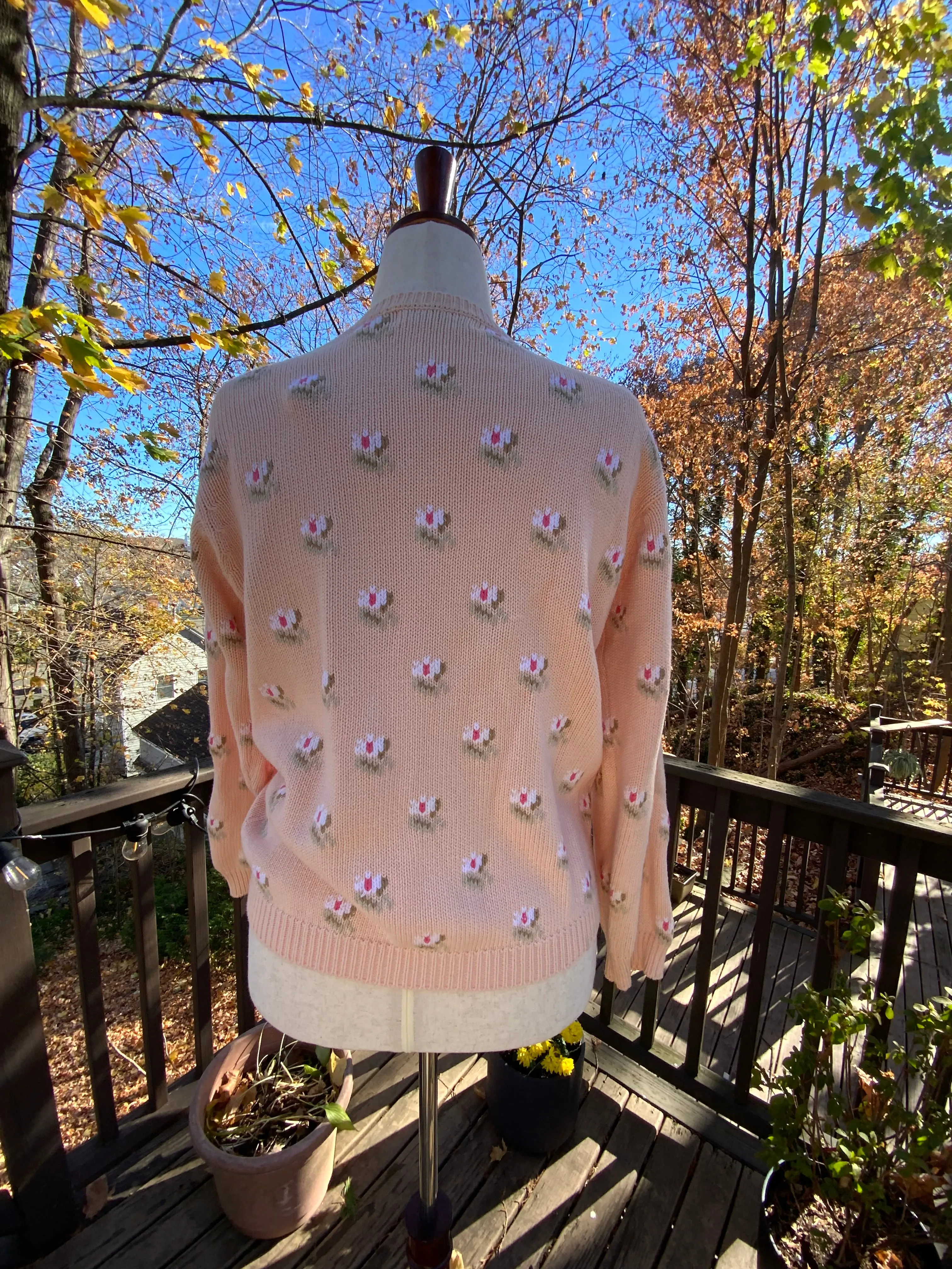 Floral Pink Cardigan - 90s -90A