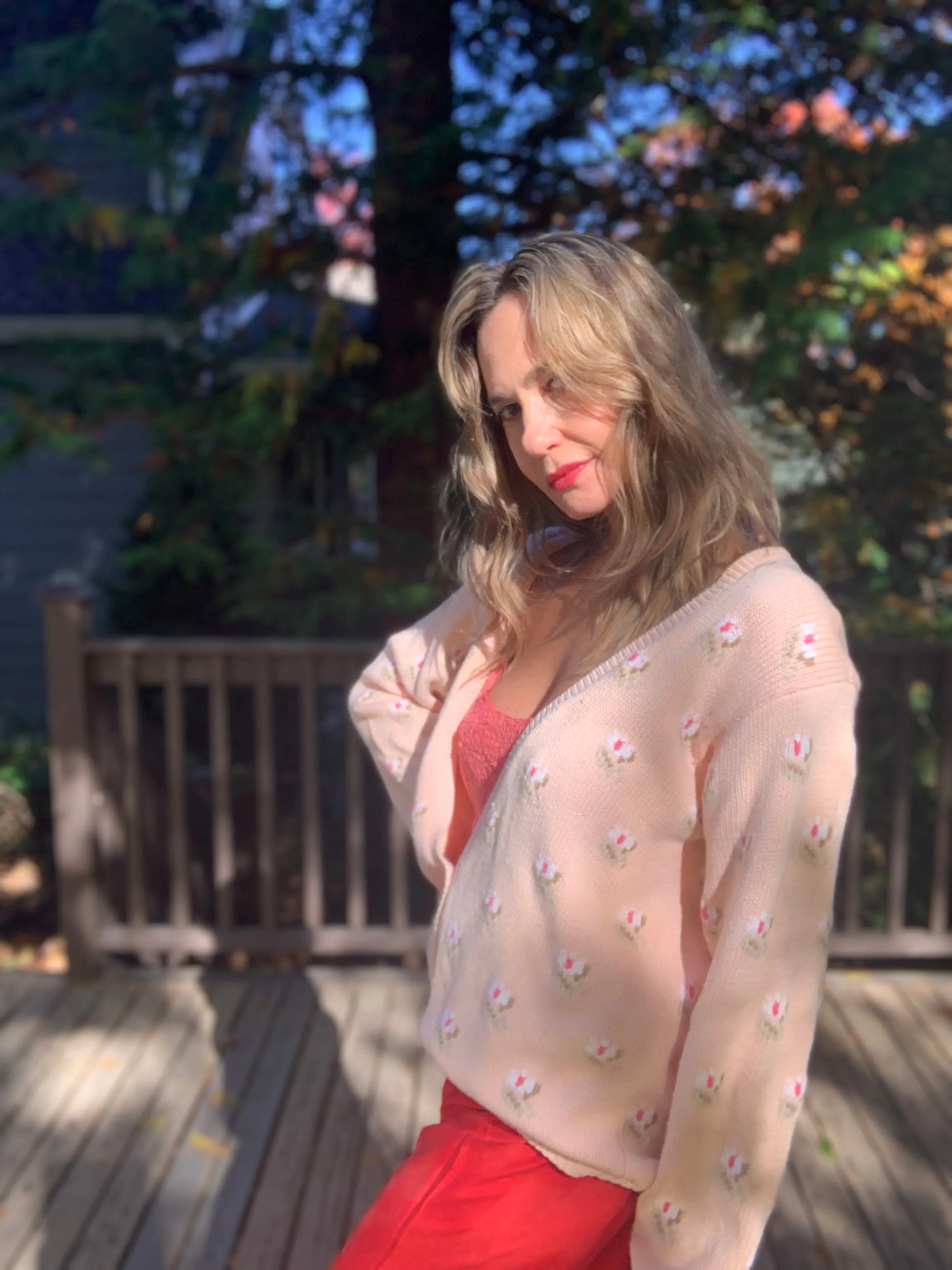 Floral Pink Cardigan - 90s -90A