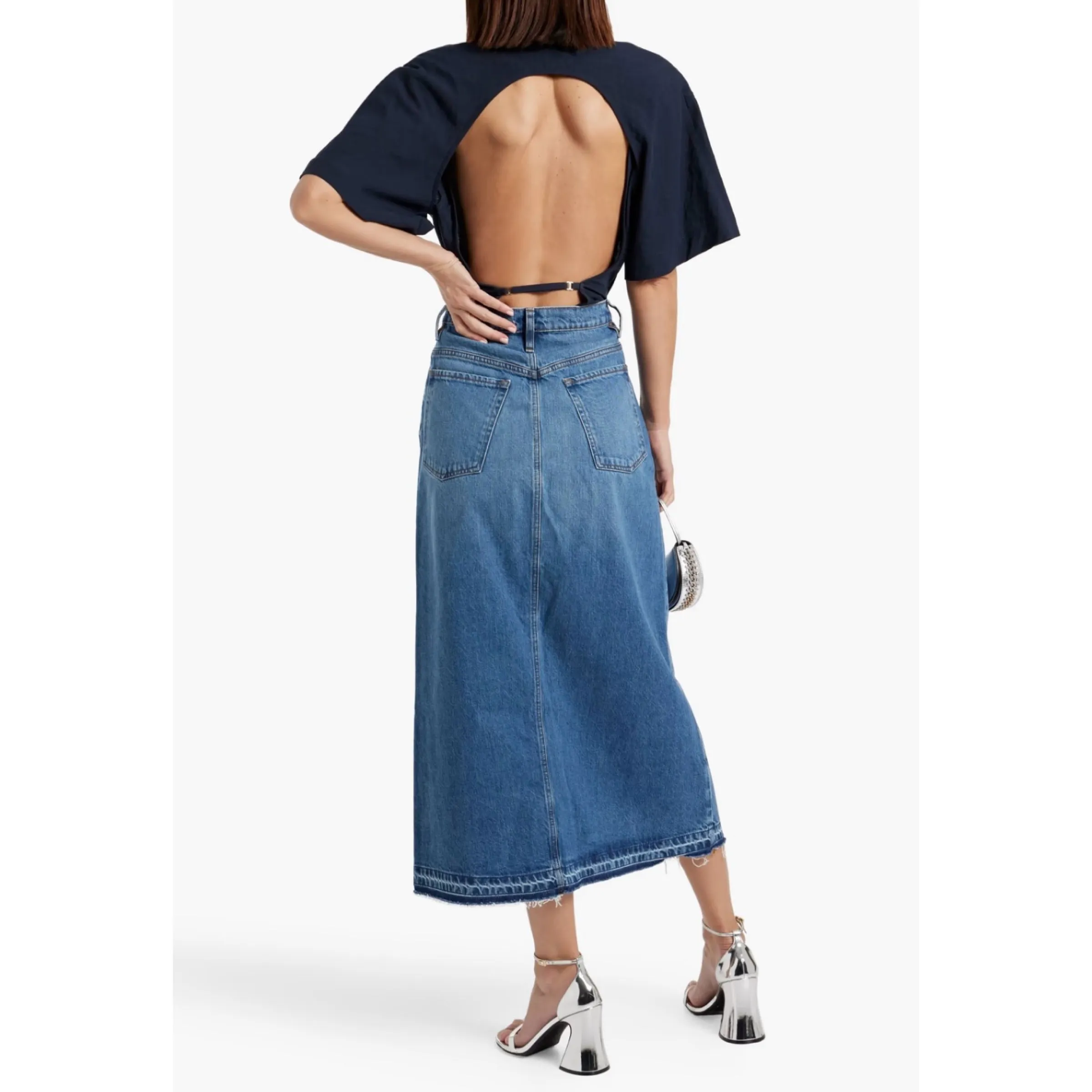 FRAME Midaxi Denim Skirt Size 31