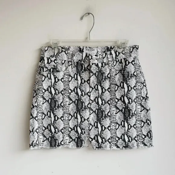 FRAME | Python Denim Mini Skirt | 28