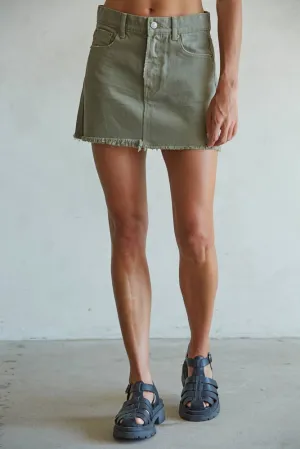 Fray Denim Mini Skirt