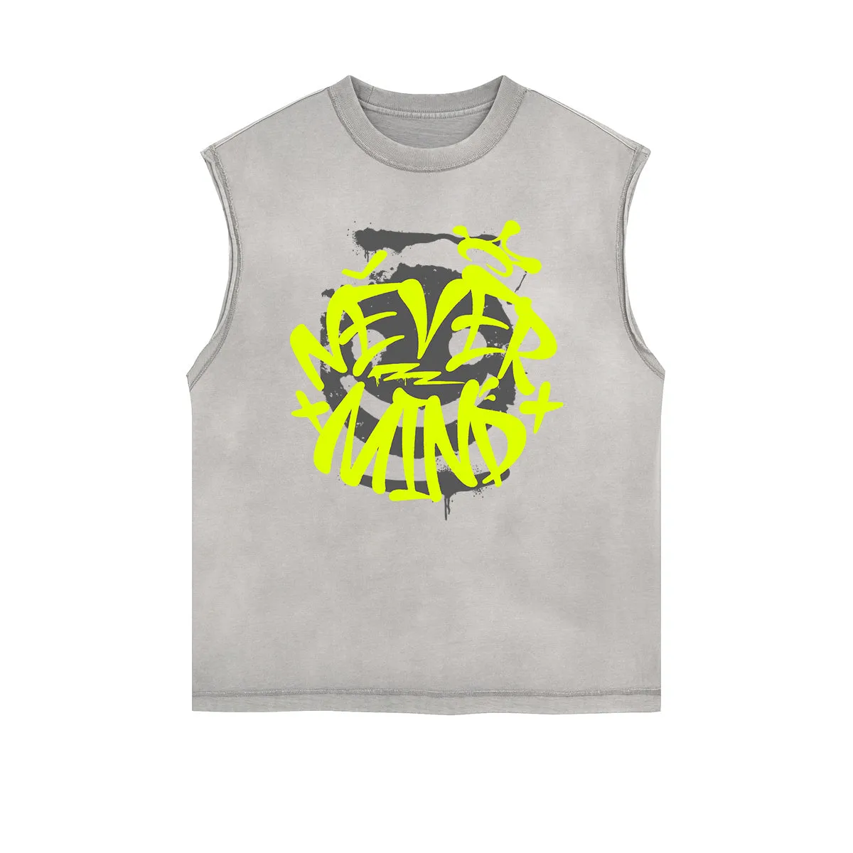 Frayed Edge Bold Typography Tank Top