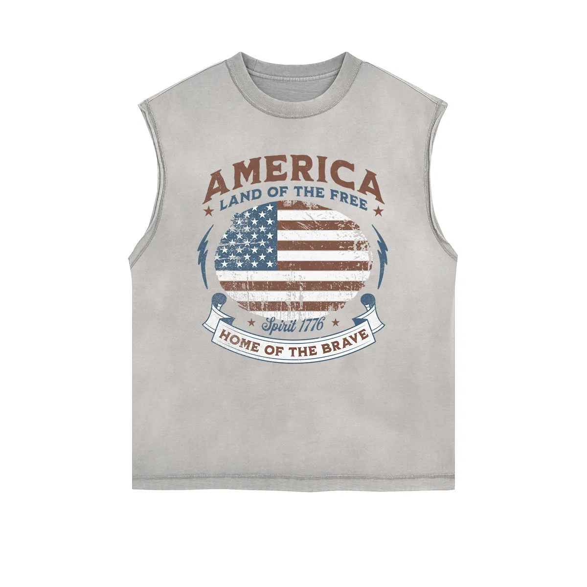 Frayed Edge Bold Typography Tank Top