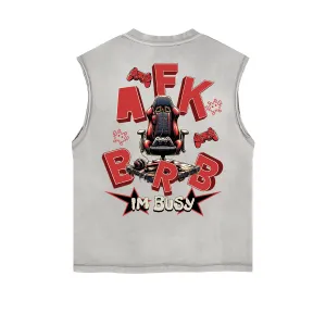 Frayed Edge Bold Typography Tank Top