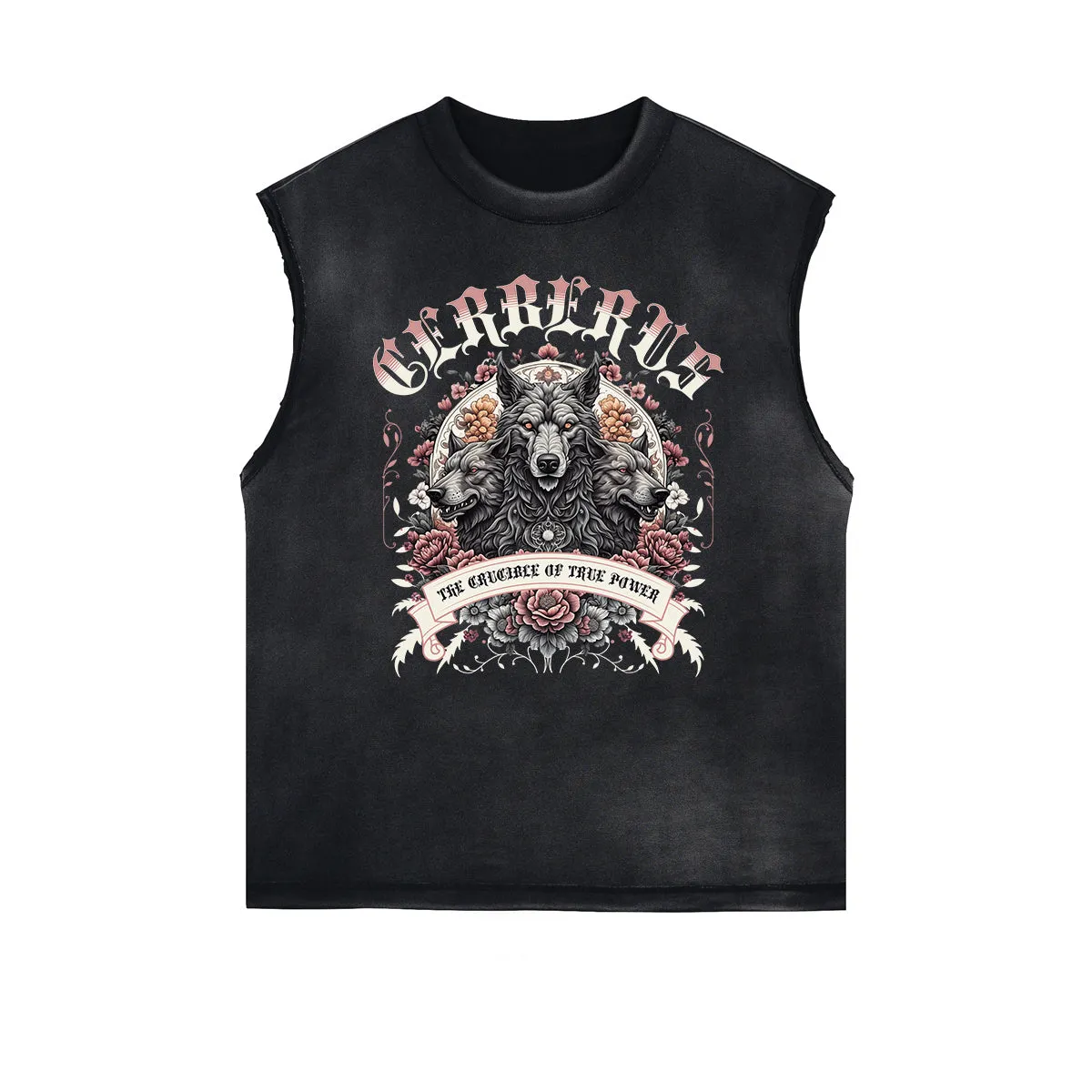 Frayed Edge Floral Graphic Tank Top