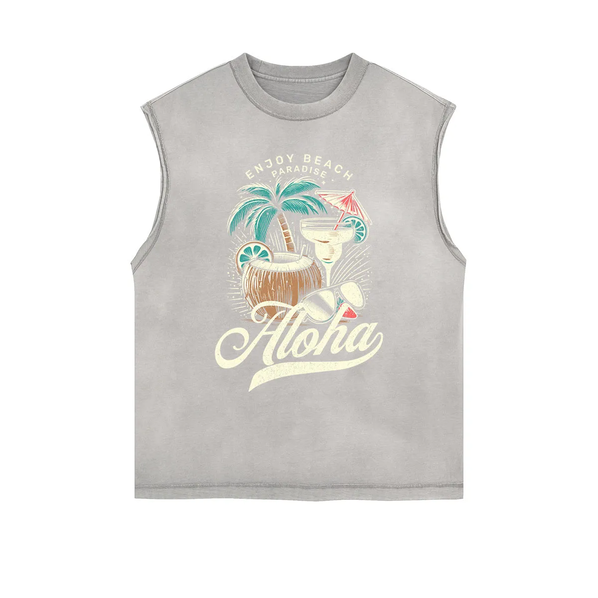 Frayed Edge Holiday Graphic Tank Top