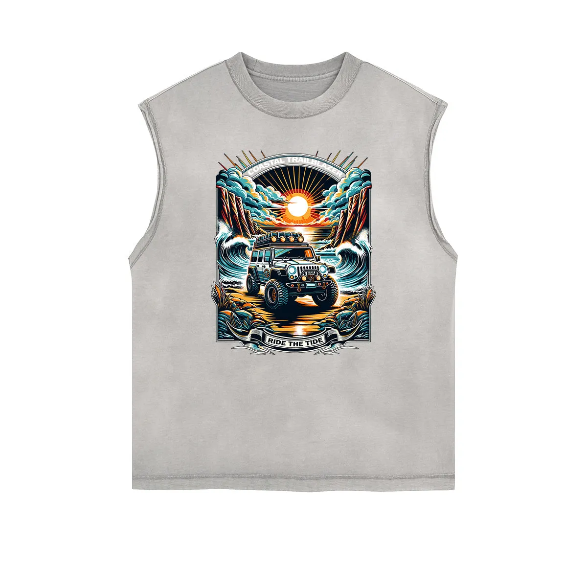 Frayed Edge Holiday Graphic Tank Top