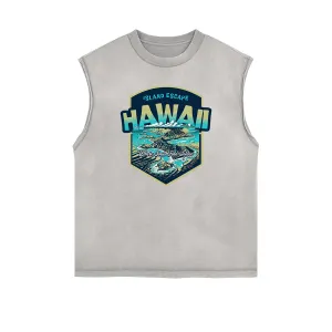 Frayed Edge Holiday Graphic Tank Top