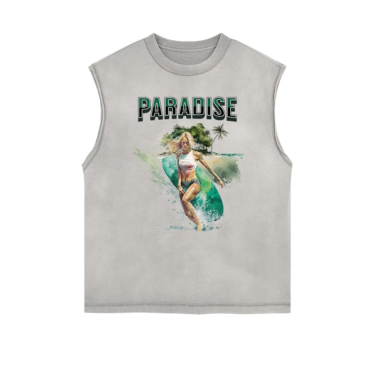 Frayed Edge Holiday Graphic Tank Top