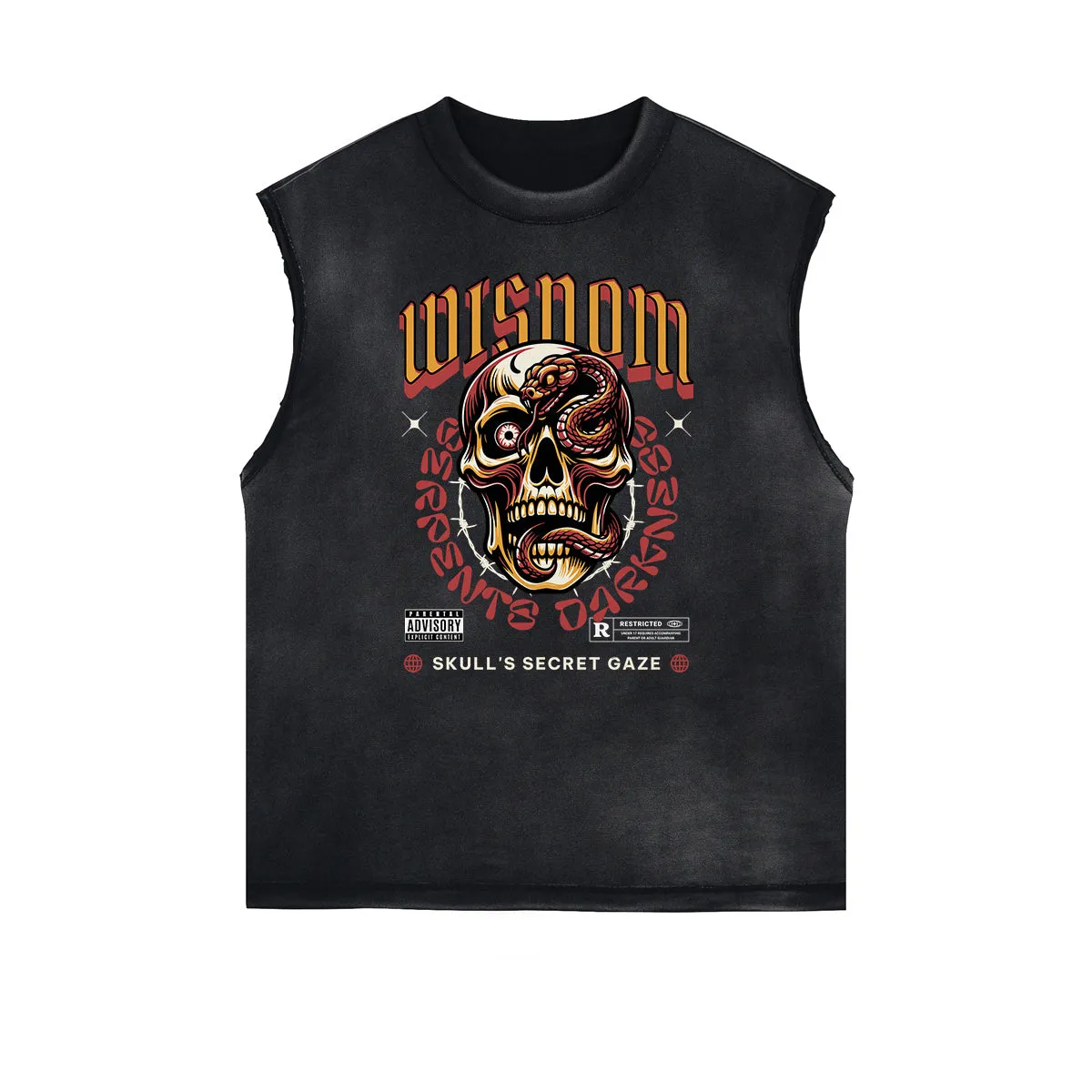 Frayed Edge Skull Graphic Tank