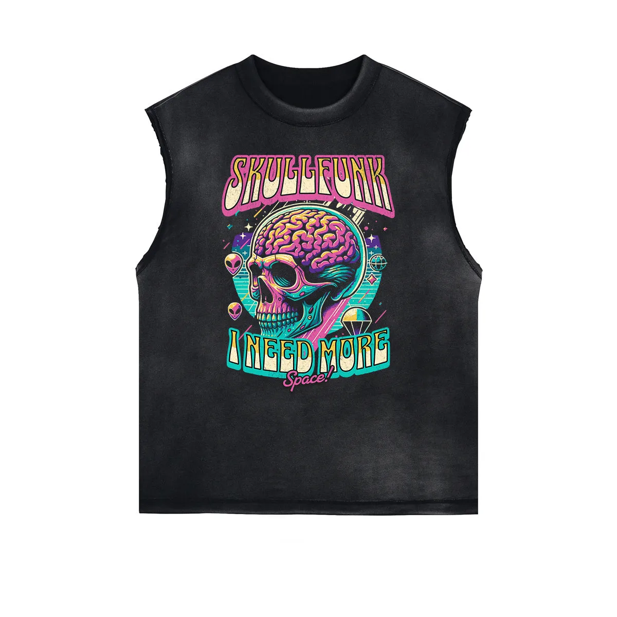 Frayed Edge Skull Graphic Tank