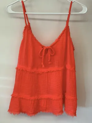 Frayed Gauze Cami Top