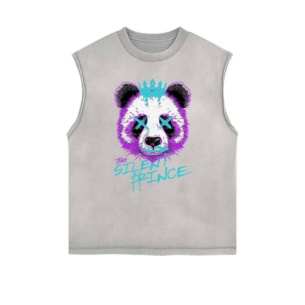 Frayed-Hem Street Art Graffiti Tank Top
