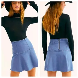 Free People Highlands denim mini skirt