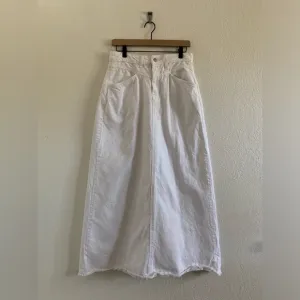 Free People We The Free Come As You Are White Denim Maxi Skirt Women’s Size 2
