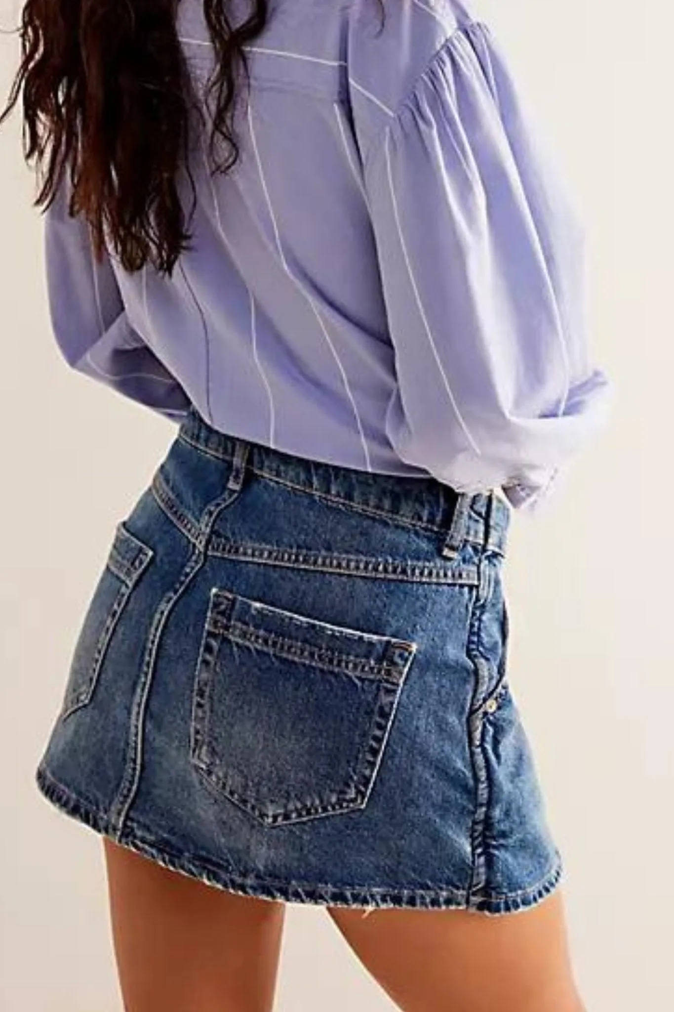 Free People: Wynne Denim Skirt in Cornflower
