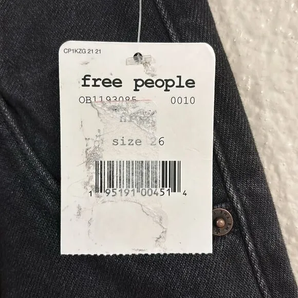 FREE PEOPLE We The Free Cosmico Flirt Denim Skirt in black NWT