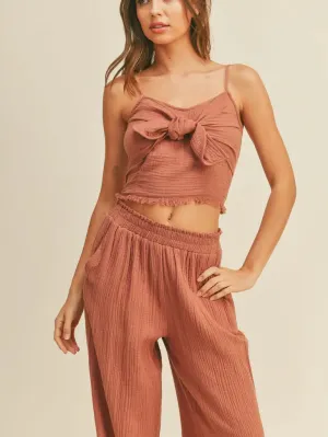 Fun Chic Brick Gauze Tank Top